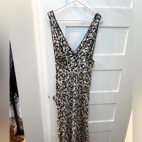 Free People Black and beige Floral Midi Dress - Picture 9 of 12